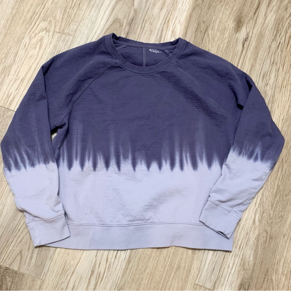 Athleta L Color Block Lightweight Boho Purple Sweatshirt
